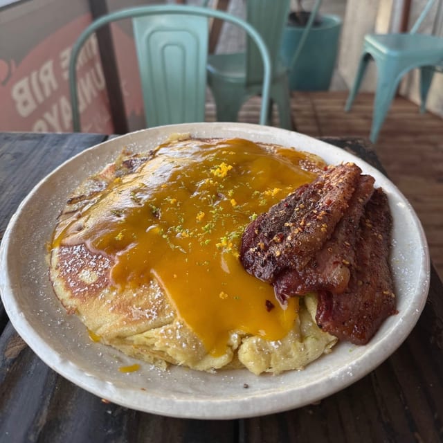 Vanilla Buttermilk Pancakes & Billionaire Bacon.