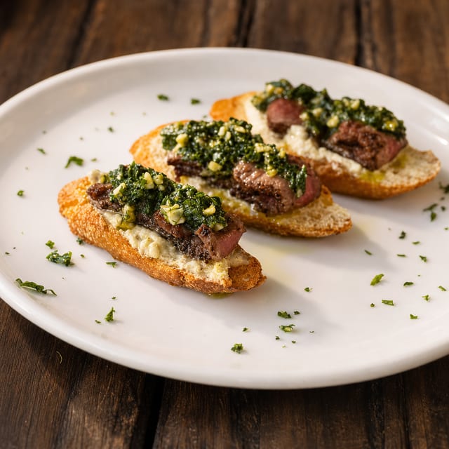 Chimichurri Steak Crostini.